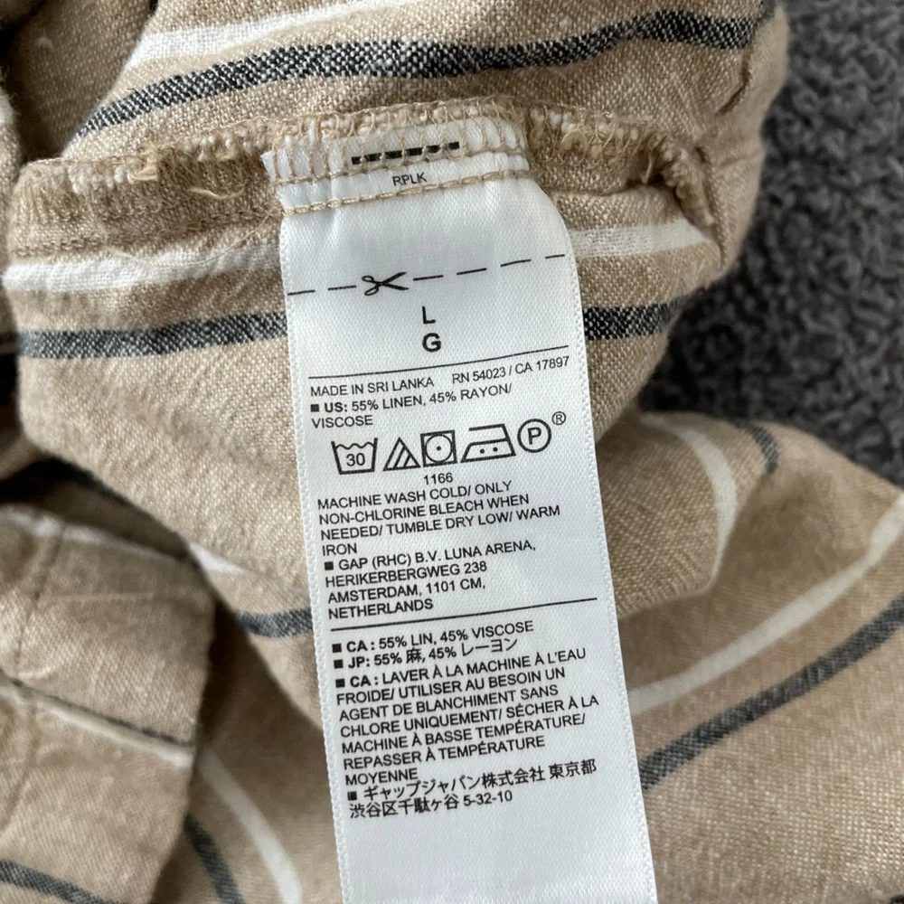 Banana Republic linen blend short sleeve button down shirt — size L - Picture 4 of 4